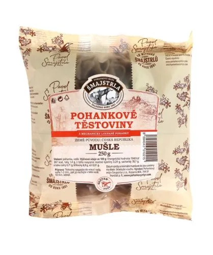 Těstoviny pohankové mušle 250 g ŠMAJSTRLA