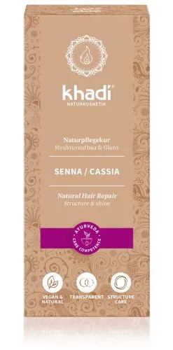 Khadi BEZBARVÁ - SENNA / CASSIA rostlinná barva na vlasy 100 g