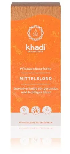 Khadi STŘEDNÍ BLOND rostlinná barva na vlasy 100 g