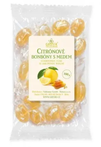 Bonbony Citrónové s medem 100 g