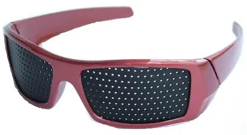 Vision Fix Trenér očí (Děrované brýle) ELEGANT - červený