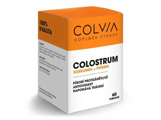 COLVIA Colostrum Kurkumin + Piperin 60 tobolek