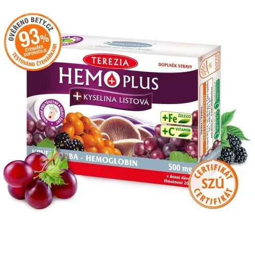 HEMO PLUS + kyselina listová 60 kapslí