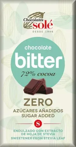 SOLÉ Čokoláda hořká 72% se stévií bez cukru 100 g