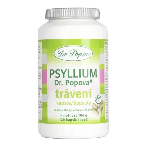 Psyllium Dr. Popova TRÁVENÍ kapsle, 120 ks