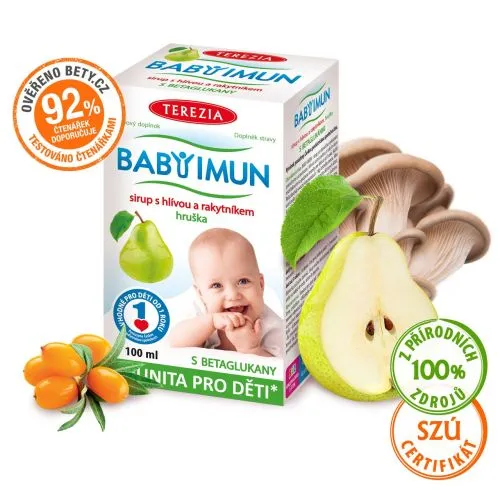 BABY IMUN sirup s hlívou a rakytníkem - hruška 100 ml - AKCE