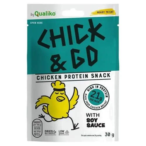 Chick&Go sušené kuřecí plátky v sójové omáčce 30 g